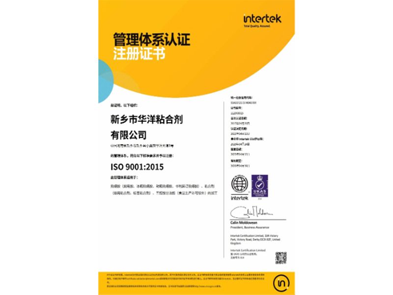 ISO 9001 Management System Certification Registration Certificate